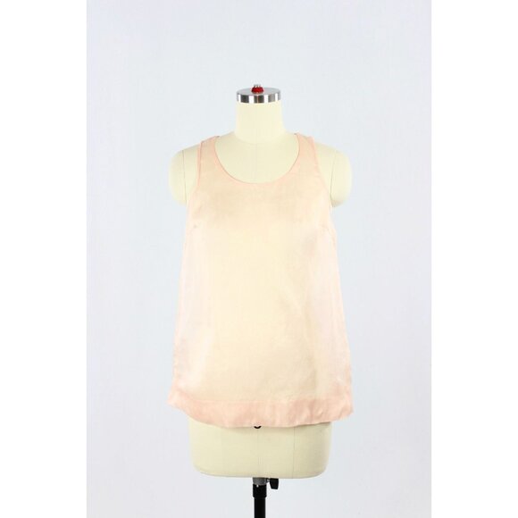 CLUB MONACO Pink Sheer 100% Silk Organza Shell Tank Blouse, Size XS - Picture 1 of 13